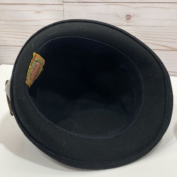 Scala Collezione Black 100% Wool Floral Detail Hat - Picture 13 of 13